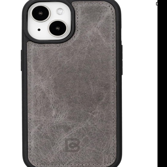Full Grain Genuine Gray Leather iPhone 15  Phone Mag Case NEW NIB NWT - Picture 2 of 5
